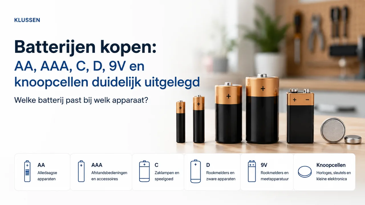 Batterijen kopen: AA, AAA, C, D, 9V en knoopcellen duidelijk uitgelegd
