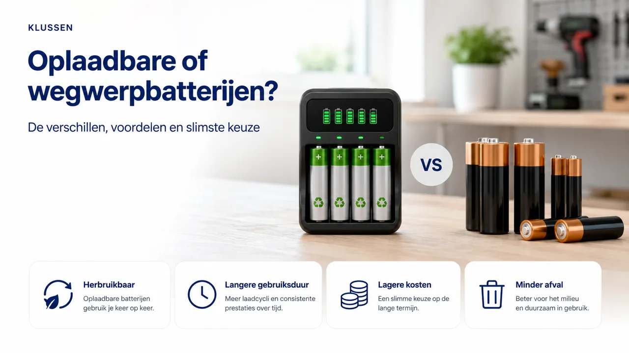 Oplaadbare of wegwerpbatterijen? De verschillen, voordelen en slimste keuze