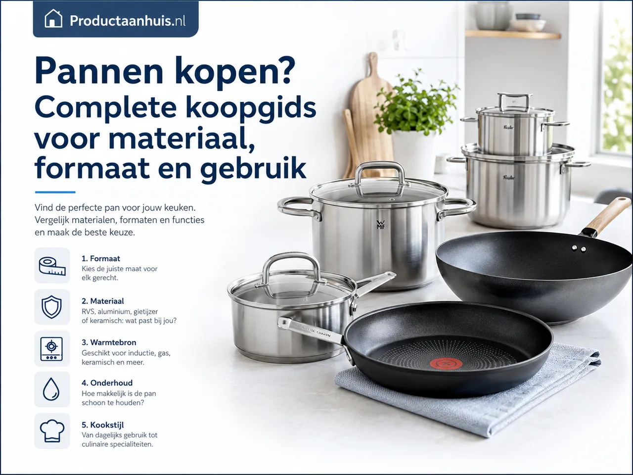 Pannen kopen? Complete koopgids voor materiaal, formaat en gebruik
