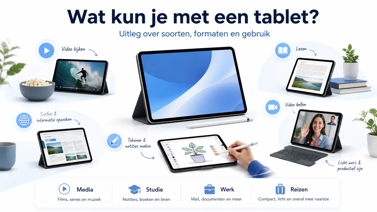 Wat kun je met een tablet? Uitleg over soorten, formaten en gebruik