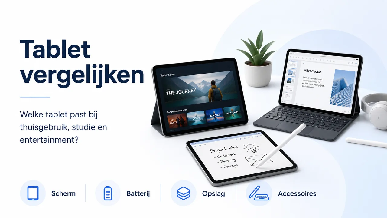 Tablet vergelijken: welke tablet past bij thuisgebruik, studie en entertainment?