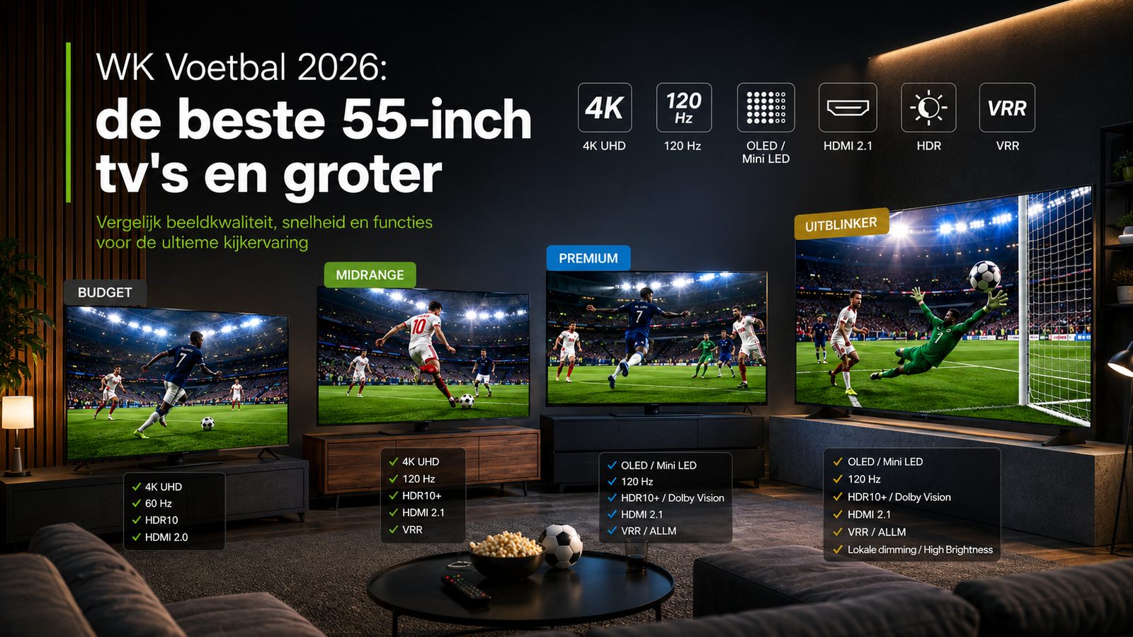 WK voetbal 2026 kijken? Dit zijn de beste 55 inch tv’s en groter